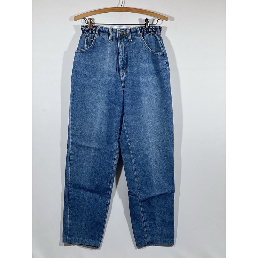 Vintage Lee Mom Jeans Womens 28 High Waist Tapered Blue Denim Classic‎